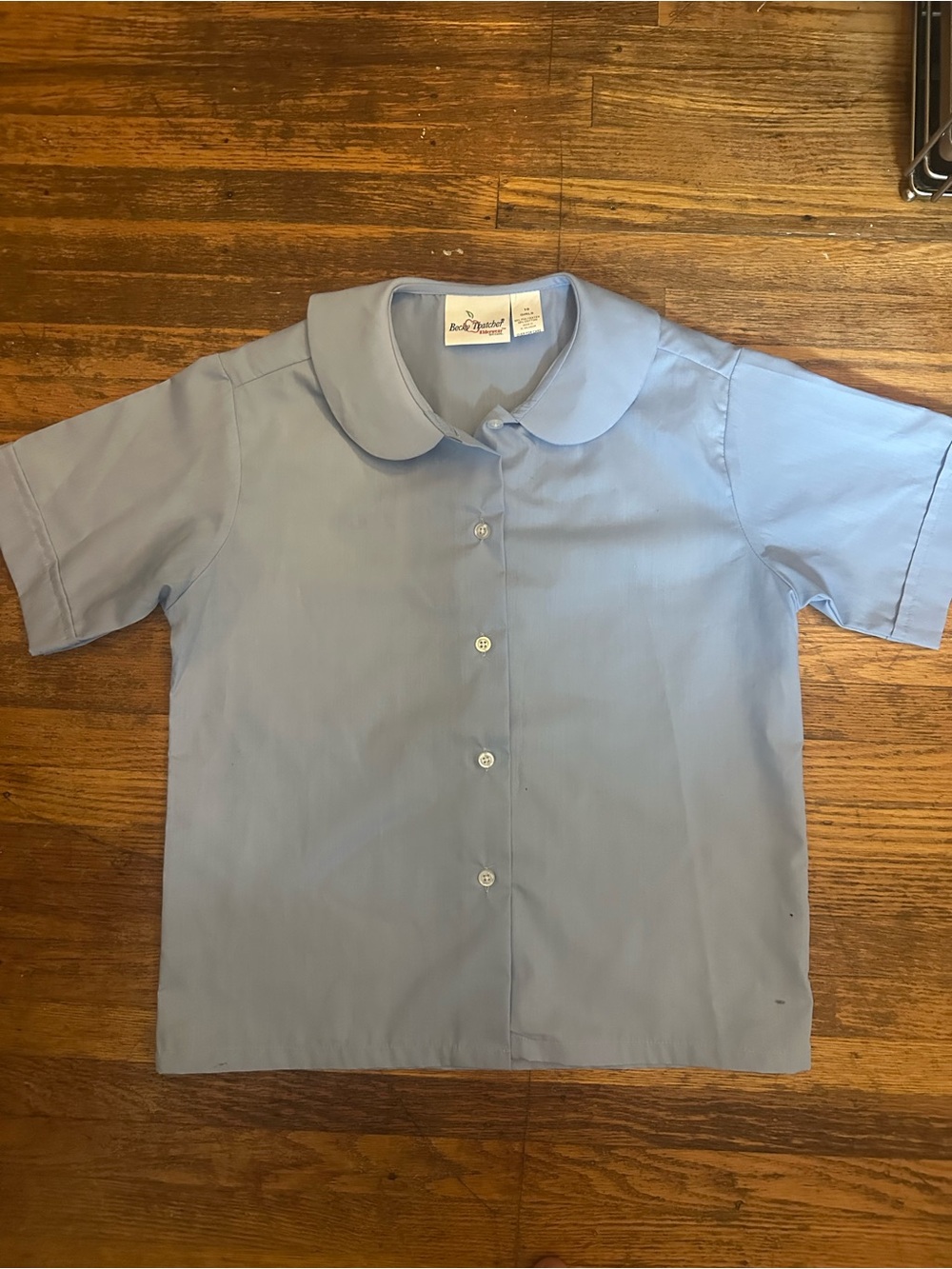 Light Blue Peter Pan Collar Girls' Uniform Blouse